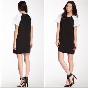 Tibi Carey Linen Silk Eyelet Sleeve Shift Dress
